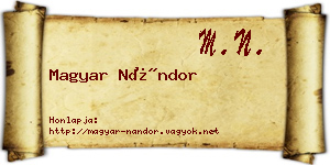 Magyar Nándor névjegykártya